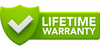 Green shield icon with a checkmark and the words 'Lifetime Warranty,' symbolizing the lasting quality and reliability offered by Bayside Builders Group in their Bay Area home renovations and construction projects.