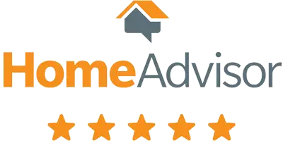 HomeAdvisor logo with a five-star rating, showcasing Bayside Builders Group's excellence in Bay Area home remodeling and construction services.