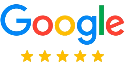 Logo of Google with five stars underneath, symbolizing top-rated service and satisfaction akin to Bayside Builders Group's excellence in Bay Area home renovation and construction services.